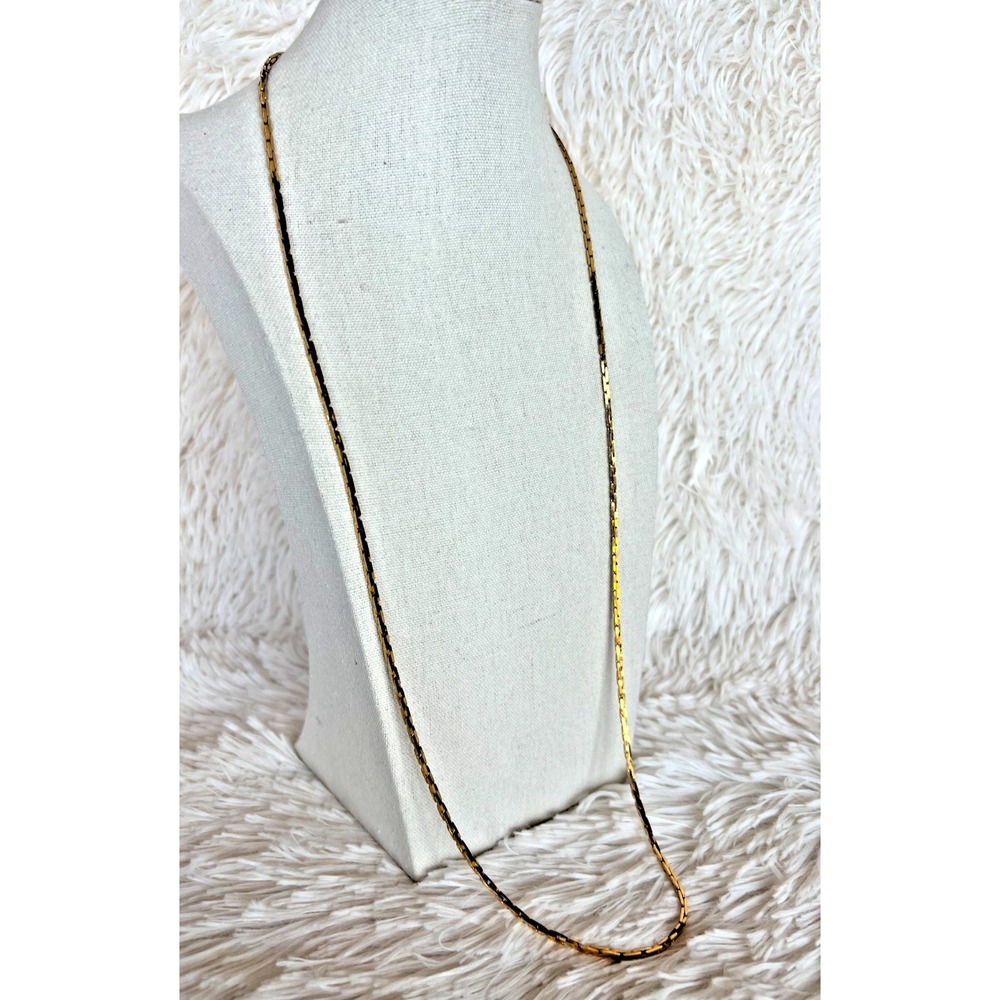 Vintage Napier Gold Tone Chain Necklace 26"‎ Signed Classic Minimalist Layering